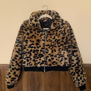 Leopard Print Cropped Coat